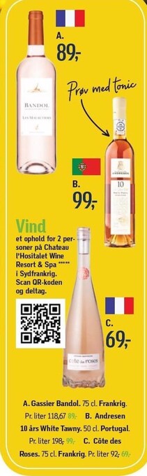Føtex Gassier bandol, andresen 10 års white tawny eller côte des roses tilbud