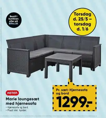 Bilka Marie loungesæt med hjørnesofa tilbud