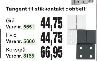 Tangent til stikkontakt dobbelt