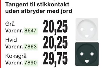 Harald Nyborg Tangent til stikkontakt uden afbryder med jord tilbud