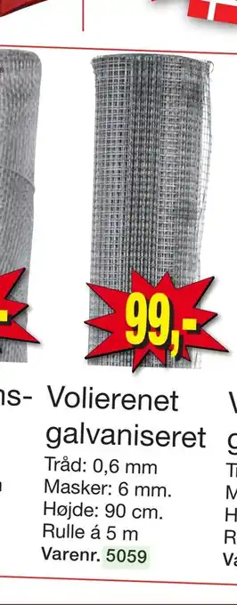 Harald Nyborg Volierenet galvaniseret tilbud