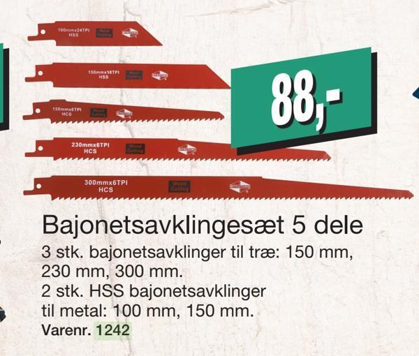 Harald Nyborg Bajonetsavklingesæt 5 dele tilbud