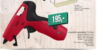 Limpistol opladelig 7,2 mm