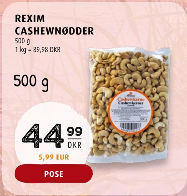 Scandinavian Park Rexim cashewnødder tilbud