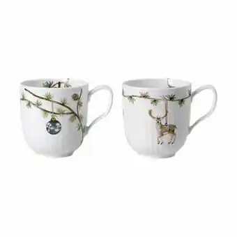 Imerco Kähler krus - 33 cl - porcelæn - hvid/grøn/rød tilbud