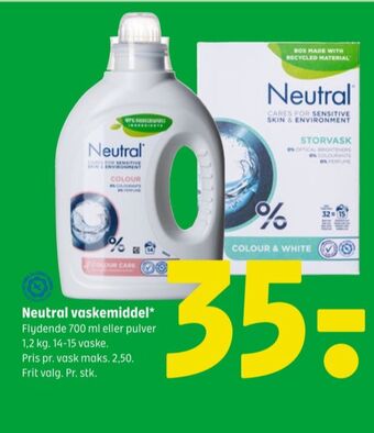 Coop 365 Neutral vaskepulver tilbud