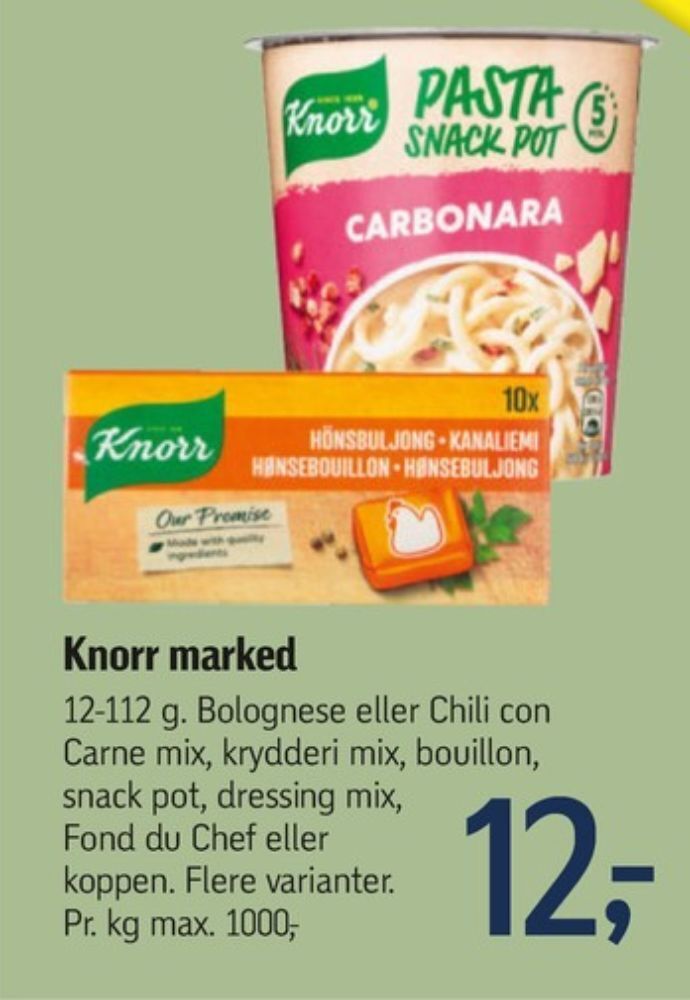 Knorr bouillon tilbud hos Føtex
