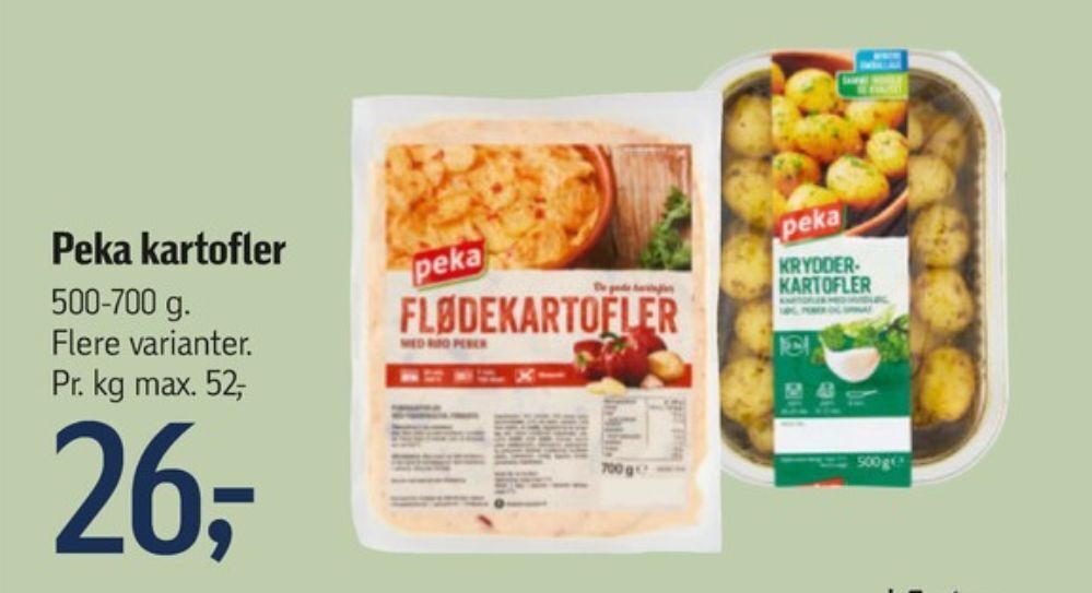 Føtex Peka flødekartofler tilbud