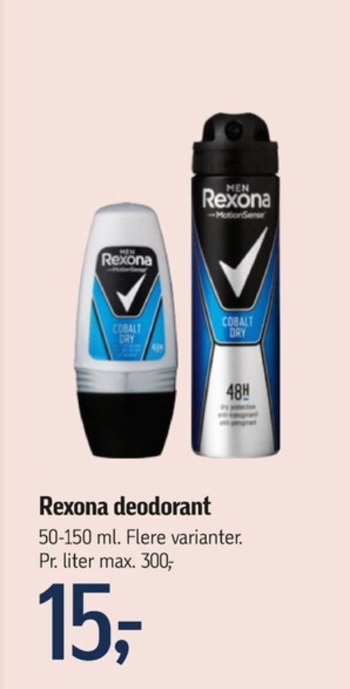 Føtex Rexona men deo roll-on tilbud