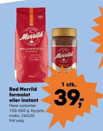 Mellemristet kaffe formalet