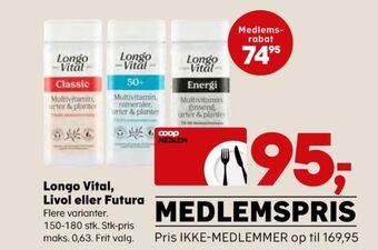 Kvickly Longo vital vitaminer tilbud