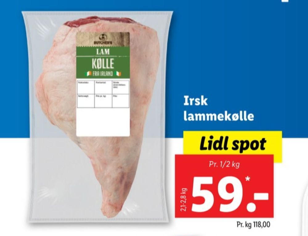 Lidl Butchers lammekølle tilbud