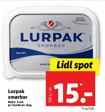 Lidl Lurpak smørbar tilbud