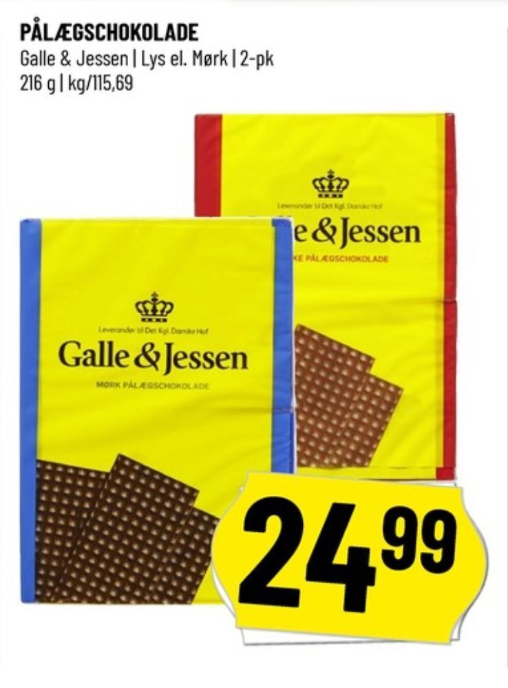 Løvbjerg Galle & jessen pålægschokolade mælk tilbud
