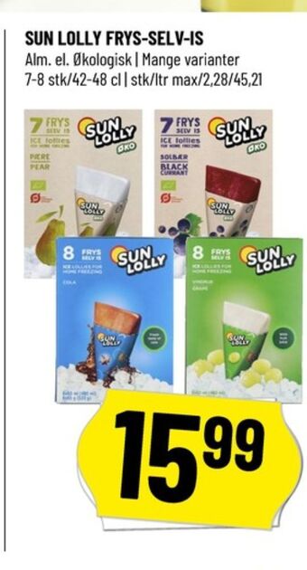 Løvbjerg Sun lolly is frys selv tilbud