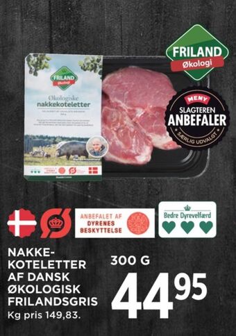 MENY Friland økologi nakkekoteletter tilbud