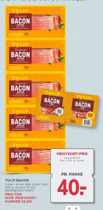 MENY Tulip baconskiver tilbud