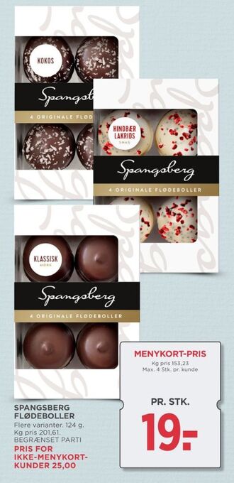 MENY Spangsberg flødeboller hindbær & lakrids tilbud