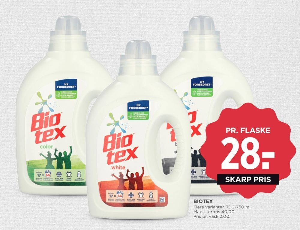 MENY Biotex vaskemiddel-flydende tilbud