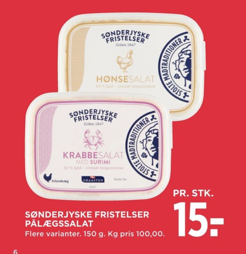 MENY Sønderjyske fristelser krabbesalat med surimi tilbud