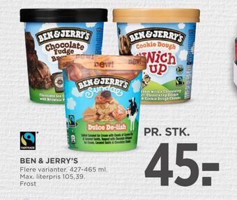 MENY Ben & jerry's is tilbud
