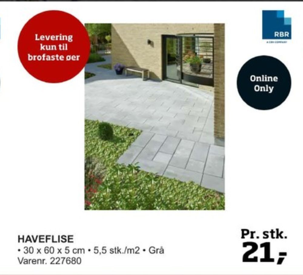 Bygma Rbr belægningsflise tilbud