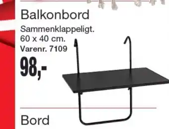 Ukendt balkonbord