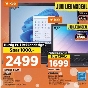 Power Acer bærbar pc tilbud