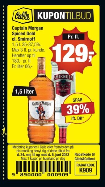 Calle Spiced gold rom tilbud
