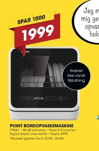 Punkt1 Point opvaskemaskine tilbud
