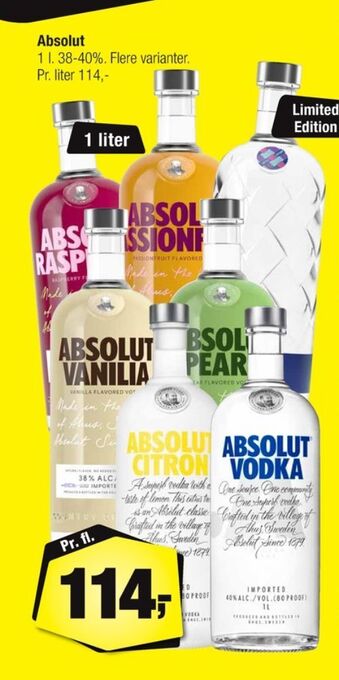 Calle Absolut vodka tilbud