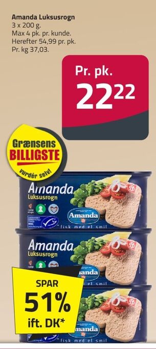 Fleggaard Amanda torskerogn tilbud