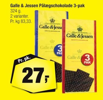 Calle Galle & jessen pålægschokolade mælk tilbud