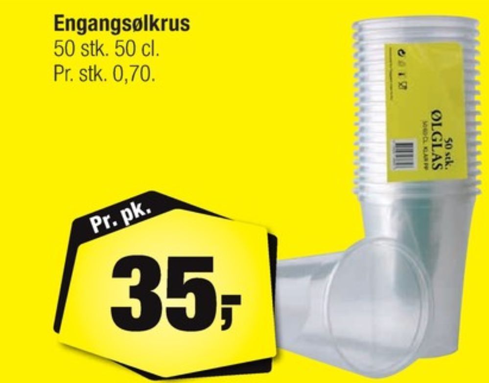 Calle Ukendt engangsglas tilbud