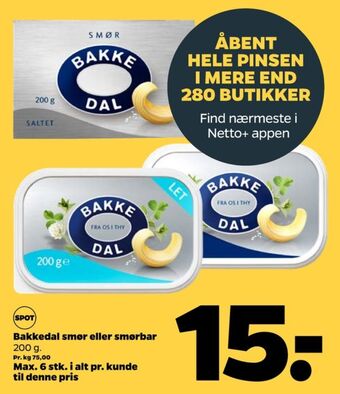 Netto Bakkedal smørbar let tilbud