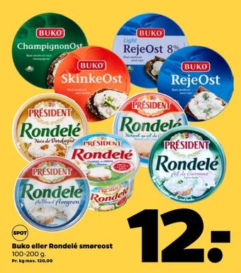 Netto Buko smelte smøreost champignonost tilbud