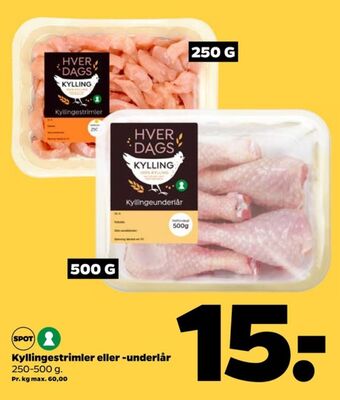 Netto Hverdags kyllingestrimler tilbud