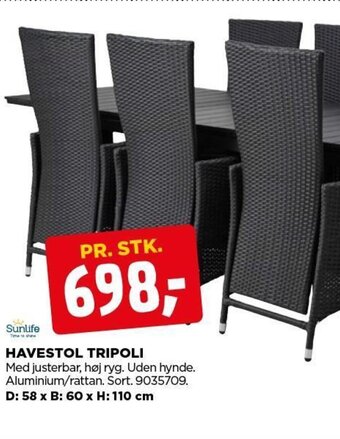 jem & fix HAVESTOL TRIPOLI tilbud