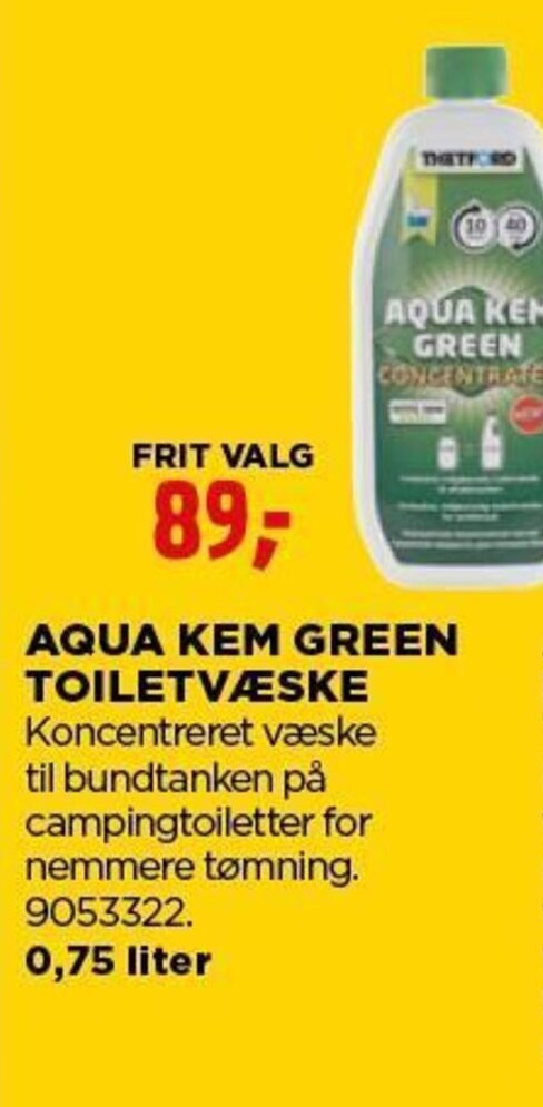 jem & fix AQUA KEM GREEN TOILETVÆSKE tilbud