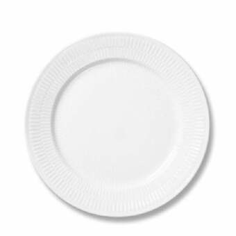 Kop & Kande Royal copenhagen hvid riflet tallerken 22 cm tilbud