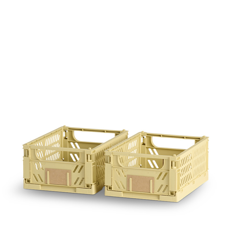 Kop & Kande Stabelbar foldekasse gul 2 stk. 17 x 12.5 x 7 cm tilbud