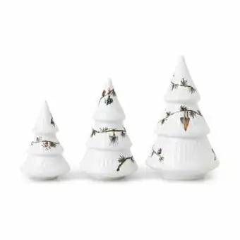 Imerco Kähler hammershøi jul juletræ - 3 stk. - h 10/13/16 cm - porcelæn - hvid tilbud