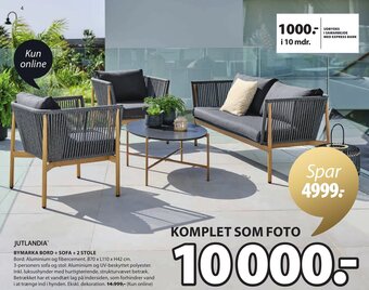 JYSK BYMARKA BORD + SOFA + 2 STOLE tilbud