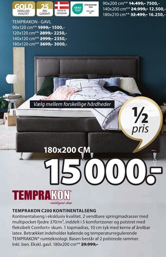 JYSK TEMPRAKON C200 KONTINENTALSENG tilbud