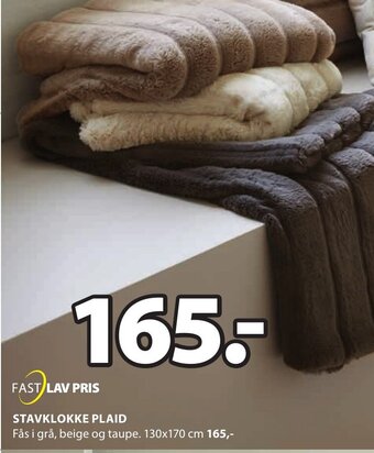 JYSK STAVKLOKKE PLAID tilbud