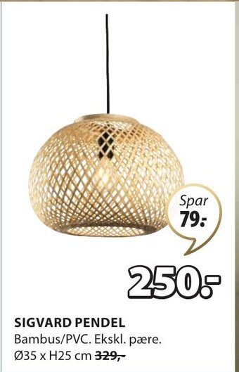 JYSK SIGVARD PENDEL tilbud