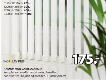JYSK ANDAMMEN LAMELGARDIN tilbud