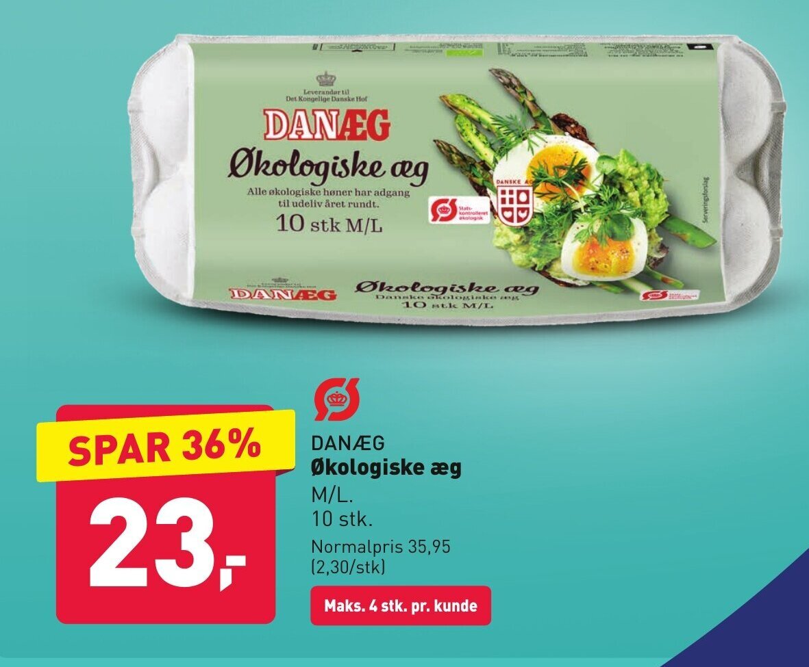 ALDI DANÆG Økologiske æg M/L. tilbud