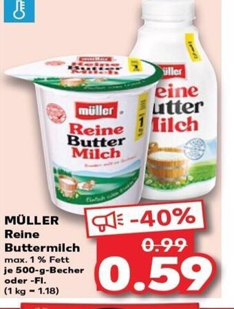 Kaufland MÜLLER Reine Buttermilch tilbud