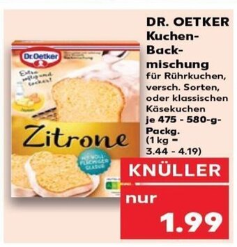 Kaufland DR. OETKER Kuchen- Back-mischung tilbud